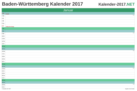 Monatskalender 2017 Vorschau