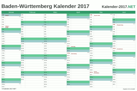 Halbjahreskalender 2017 Vorschau