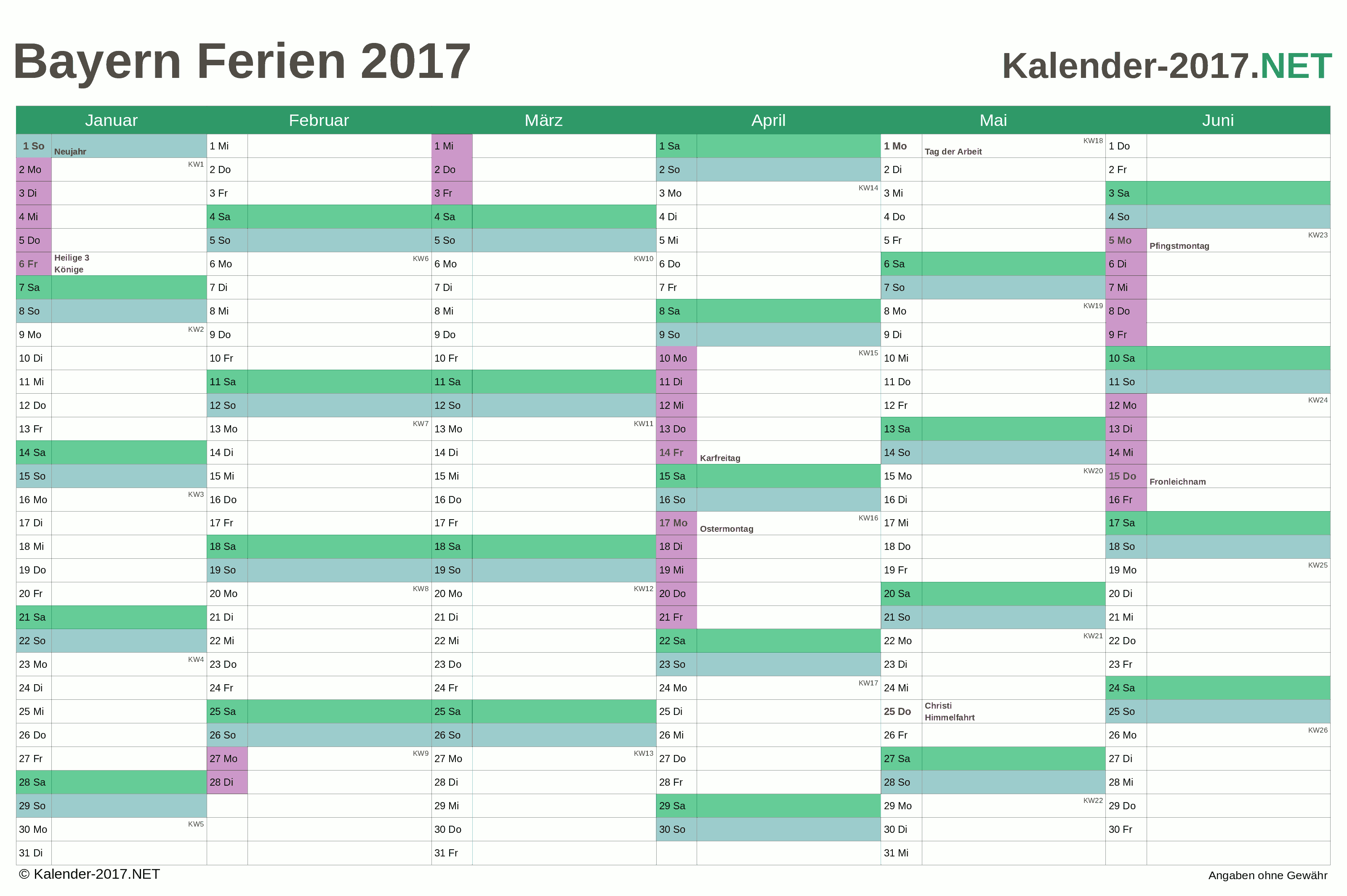 Ferien Bayern 2017 Ferienkalender Ubersicht