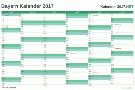 Halbjahreskalender 2017 Vorschau