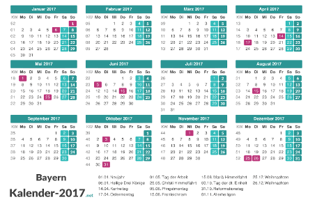 Kalender 2017 Vorschau