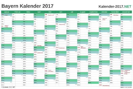 Kalender 2017 Vorschau