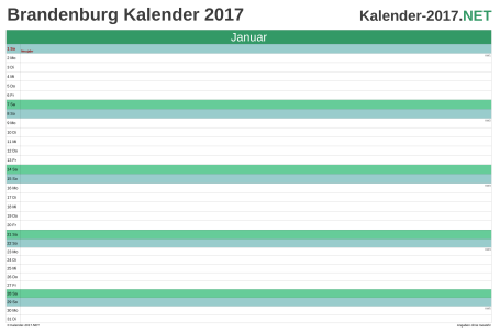 Monatskalender 2017 Vorschau