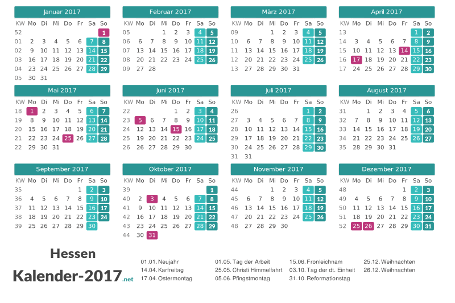 Kalender 2017 Vorschau