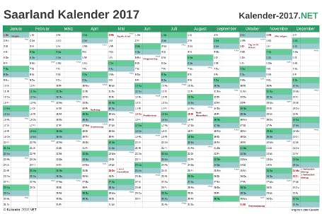 Saarland Kalender 2017 Vorschau