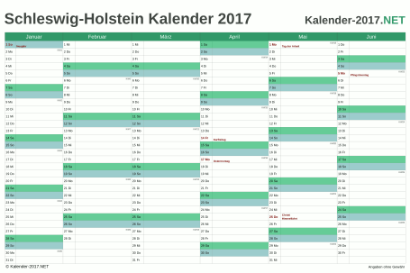 Halbjahreskalender 2017 Vorschau